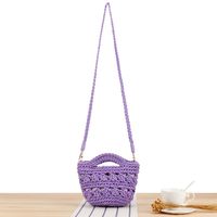 Unisex Small Cotton Rope Solid Color Streetwear Magnetic Buckle Straw Bag sku image 5