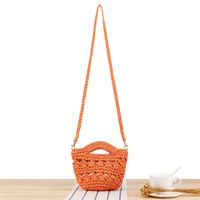 Unisex Small Cotton Rope Solid Color Streetwear Magnetic Buckle Straw Bag sku image 8
