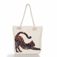 Unisex Medium Canvas Animal Butterfly Cute Streetwear Zipper Tote Bag sku image 3