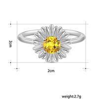 Wholesale Elegant Lady Flower Copper Plating Inlay White Gold Plated Zircon Open Rings main image 3
