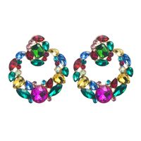 1 Pair Vacation Classic Style Color Block Plating Inlay Alloy Glass 14K Gold Plated Ear Studs main image 1