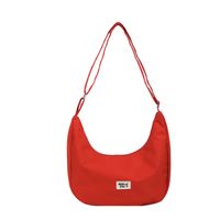 Women's Medium Canvas Solid Color Basic Classic Style Zipper Crossbody Bag sku image 3