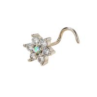 1 Piece Nose Rings & Studs Simple Style Classic Style Commute Flower 304 Stainless Steel Inlay Zircon Nose Rings & Studs main image 4