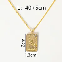 Copper 14K Gold Plated 18K Gold Plated IG Style Baroque Style Modern Style Inlay Card Zircon Pendant Necklace main image 2