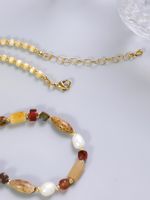 Wholesale Jewelry Ethnic Style Bohemian Classic Style Geometric Freshwater Pearl Stone Shell 18K Gold Plated Beaded Necklace main image 4