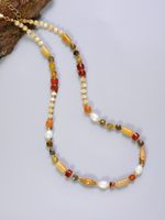 Wholesale Jewelry Ethnic Style Bohemian Classic Style Geometric Freshwater Pearl Stone Shell 18K Gold Plated Beaded Necklace main image 3