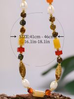 Wholesale Jewelry Ethnic Style Bohemian Classic Style Geometric Freshwater Pearl Stone Shell 18K Gold Plated Beaded Necklace main image 2