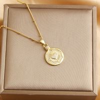 Copper Gold Plated Basic Simple Style Plating Inlay Round Heart Shape Zircon Pendant Necklace main image 6