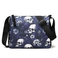Women's Medium Canvas Skull Streetwear Zipper Crossbody Bag sku image 2
