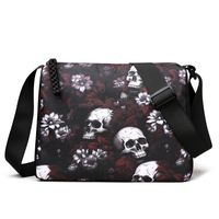 Women's Medium Canvas Skull Streetwear Zipper Crossbody Bag sku image 1