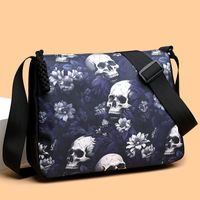 Women's Medium Canvas Skull Streetwear Zipper Crossbody Bag main image 5