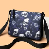Women's Medium Canvas Skull Streetwear Zipper Crossbody Bag main image 6