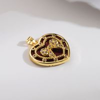 1 Piece 22.3*22.9mm Hole 3~3.9mm Copper Zircon 18K Gold Plated Heart Shape Bow Knot Pendant main image 6