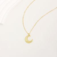 Copper 18K Gold Plated Basic Simple Style Commute Plating Inlay Dog Moon Bottle Zircon Pendant Necklace main image 5