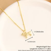 Copper 18K Gold Plated Basic Simple Style Commute Plating Inlay Dog Moon Bottle Zircon Pendant Necklace main image 2