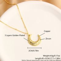 Copper 18K Gold Plated Basic Simple Style Commute Plating Inlay Dog Moon Bottle Zircon Pendant Necklace main image 3