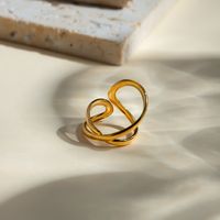IG-Stil Basic Klassischer Stil Geometrisch Einfarbig Edelstahl 304 18 Karat Vergoldet Offener Ring In Masse main image 5