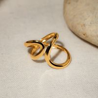 IG Style Basic Classic Style Geometric Solid Color 304 Stainless Steel 18K Gold Plated Open Rings In Bulk main image 6