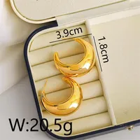1 Pair IG Style Hip-Hop Simple Style C Shape Copper Copper 18K Gold Plated Ear Studs main image 2