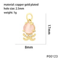 1 Piece 15*9mm Copper Zircon 18K Gold Plated Starfish Hippocampus Pendant Chain main image 2