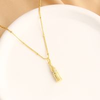 Copper 18K Gold Plated Basic Simple Style Commute Plating Inlay Dog Moon Bottle Zircon Pendant Necklace main image 8