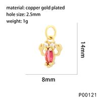 1 Piece 15*9mm Copper Zircon 18K Gold Plated Starfish Hippocampus Pendant Chain sku image 1