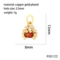 1 Piece 15*9mm Copper Zircon 18K Gold Plated Starfish Hippocampus Pendant Chain sku image 2