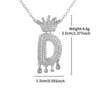 Copper Platinum Plated XUPING Simple Style Commute Plating Inlay Letter Artificial Gemstones Pendant Necklace sku image 4