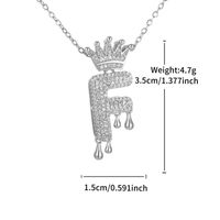 Copper Platinum Plated XUPING Simple Style Commute Plating Inlay Letter Artificial Gemstones Pendant Necklace main image 9