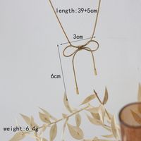 Edelstahl 304 18 Karat Vergoldet IG-Stil Einfacher Stil Pendeln Bogenknoten Halskette Mit Anhänger sku image 2