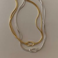 304 Stainless Steel 18K Gold Plated Vintage Style Simple Style Commute Knot Necklace main image 6