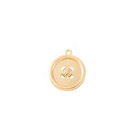 1 Piece 17*14mm Copper 18K Gold Plated Round Polished Pendant main image 7