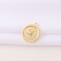 1 Piece 17*14mm Copper 18K Gold Plated Round Polished Pendant main image 4