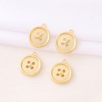 1 Piece 17*14mm Copper 18K Gold Plated Round Polished Pendant main image 1