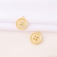 1 Piece 17*14mm Copper 18K Gold Plated Round Polished Pendant main image 3