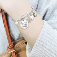 304 Stainless Steel 14K Gold Plated IG Style Fairy Style Cute Letter Number Heart Shape Bangle main image 1
