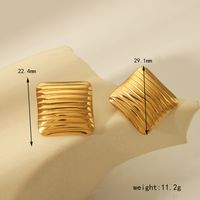 1 Pair Simple Style Commute Geometric 304 Stainless Steel 18K Gold Plated Ear Studs sku image 2