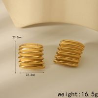 1 Pair Simple Style Commute Geometric 304 Stainless Steel 18K Gold Plated Ear Studs sku image 3