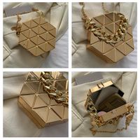 Women's Small Arylic Solid Color Elegant Vintage Style Hexagon Lock Clasp Evening Bag main image 2
