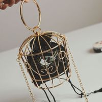 Women's Small Satin Solid Color Vintage Style Hollow Lock Clasp Crossbody Bag main image 10