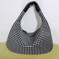 Women's Medium Pu Leather Solid Color Vintage Style Classic Style Weave Zipper Straw Bag sku image 10