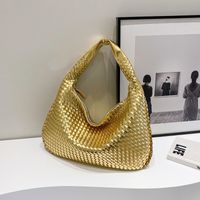 Women's Medium Pu Leather Solid Color Vintage Style Classic Style Weave Zipper Straw Bag sku image 21