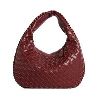Women's Medium Pu Leather Solid Color Vintage Style Classic Style Weave Zipper Straw Bag sku image 4