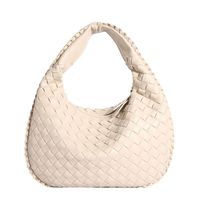 Women's Medium Pu Leather Solid Color Vintage Style Classic Style Weave Zipper Straw Bag sku image 7