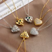 Copper Basic Modern Style Classic Style Plating Inlay Heart Shape Rhinestones Pendant Necklace main image 1