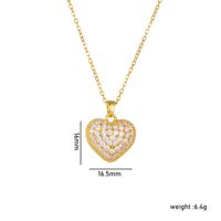 Copper Basic Modern Style Classic Style Plating Inlay Heart Shape Rhinestones Pendant Necklace main image 2