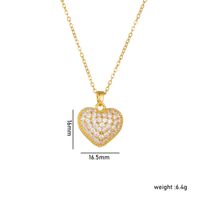 Copper Basic Modern Style Classic Style Plating Inlay Heart Shape Rhinestones Pendant Necklace sku image 1