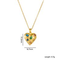 Copper Basic Modern Style Classic Style Plating Inlay Heart Shape Rhinestones Pendant Necklace sku image 3