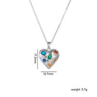 Le Cuivre De Base Style Moderne Style Classique Placage Incruster Forme De Cœur Strass Pendentif sku image 4