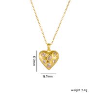 Copper Basic Modern Style Classic Style Plating Inlay Heart Shape Rhinestones Pendant Necklace sku image 5